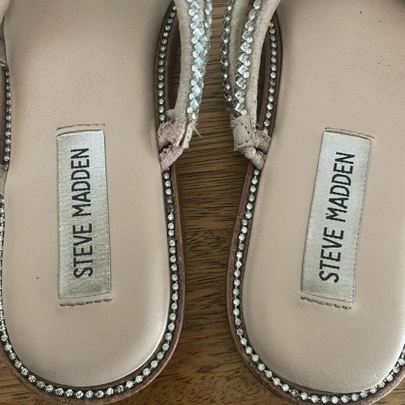Steve Madden Sandals with Silver Sparkle Straps Size 7 - Picture 7 of 7